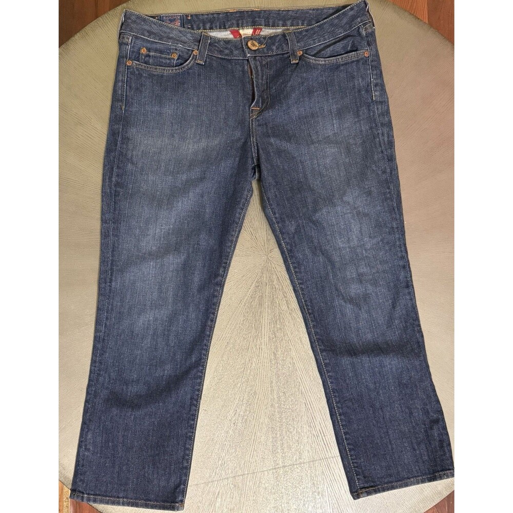 ⁠Lucky Brand Jeans 14/32 Womens Made in USA Crop Denim Y2K Low Rise Dungarees